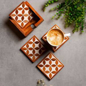 Sous-verres en bois et résine au design élégant, fabricant en gros, sous-verres en bois avec incrustation de résine faits à la main au design antique, fournisseur - Product Image 5