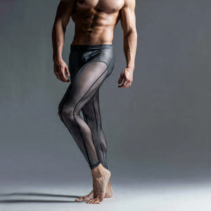 Leggings de malla transparente con cintura alta y cordón ajustable para hombre, 100% poliéster, de secado rápido, impermeables, pantalones transparentes, leggings de malla transparente a prueba de viento - Product Image 4
