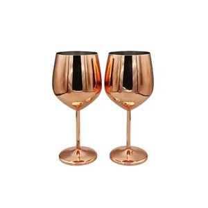 Gobelet à vin en métal de qualité supérieure, en acier inoxydable, réutilisable, élégant, avec pied, pour mariage, fête, bar - Product Image 6