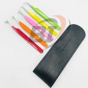 Pinzas de extensión de pestañas de acero inoxidable recubiertas de Color personalizado de alta calidad Diseño de Punta puntiaguda probado a mano Pinzas al por mayor - Product Image 2