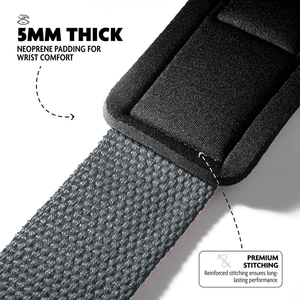 สายรัดข้อมือยกน้ำหนักแบบนีโอพรีนบุผ้าฝ้าย พร้อมโลโก้ OEM แบบกำหนดเอง สำหรับเดดลิฟท์ ขายส่ง - Product Image 5