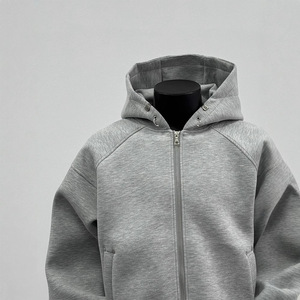 Cardigan court rétro de style boxy pour homme, veste à capuche pour homme, silhouette automne-hiver, sweat à capuche tendance pour homme - Product Image 4