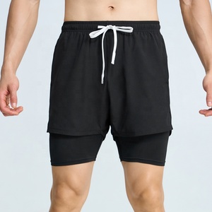 Shorts de sport double couche personnalisés avec étiquette privée, vente en gros OEM, shorts de course en mesh pour hommes, production en vrac, fabricant - Product Image 5