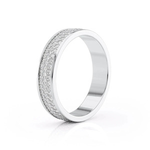 แหวนวงกว้างประดับเพชรเพาะเลี้ยงสีโรสโกลด์ - Product Image 6