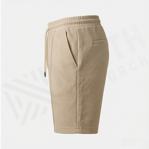 Ensemble décontracté deux pièces pour homme en tissu éponge polyester-coton à séchage rapide, polo zippé à manches courtes et pantalon, idéal pour l'extérieur - Product Image 3