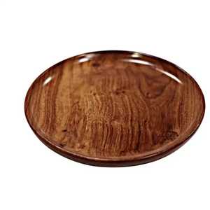 Platos de Madera Redondos Pulidos Clásicos Ecológicos - Diseño Elegante para Uso en el Hogar y Fiestas - Product Image 2