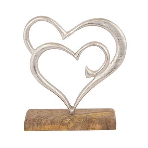 Ornement en métal au design primitif avec texture imitation bois pour cadeau de baptême, décoration industrielle ou accent de présentoir - Product Image 3