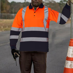 Camiseta reflectante de alta visibilidad para trabajo en carretera, manga larga, top de seguridad para hombre, ropa de trabajo de alta visibilidad neón para trabajo de día o de noche. - Product Image 5