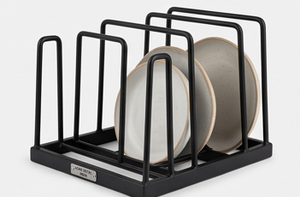 Soporte de Placa de Hierro Negro Premium con Acabado en Polvo, Elegante Exhibidor de Utensilios de Cocina para el Hogar y Artículos Esenciales de Mesa - Product Image 4