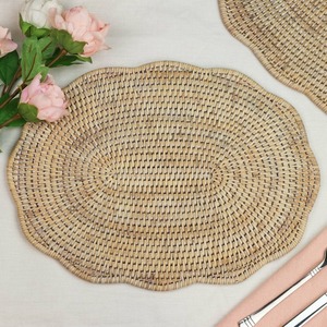 Sets de table en coquille Saint-Jacques naturelle pour la décoration bohème, sets de table en rotin, prix de gros, sets de table fabriqués au Vietnam - Product Image 4