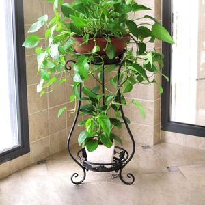 Soporte de hierro para plantas, de un solo nivel, para suelo, decorativo vintage con motivos ornamentales, para interiores del hogar - Product Image 4