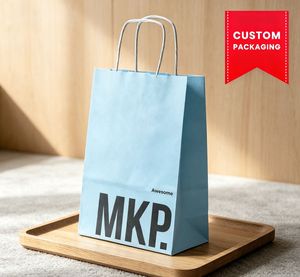 Sacs shopping en papier personnalisés en gros avec logo sur mesure, poignées en ruban OEM/ODM pour l'emballage de détail et les magasins - Product Image 1
