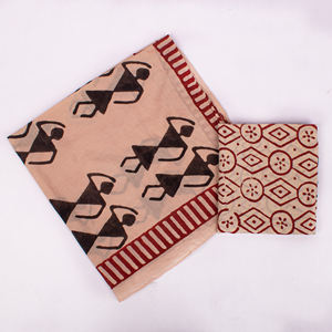 Ensemble de bandanas en coton imprimé à la main, style Bagru, teinture naturelle, bohème indien, foulard vintage pour la tête et le cou - Product Image 2