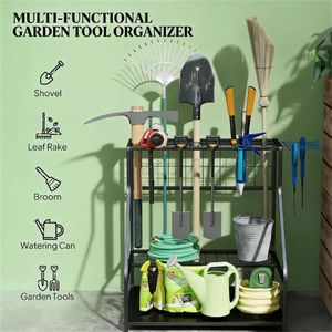 Porta Attrezzi da Giardino a 3 Ripiani Blu per Conservazione Utensili - Product Image 2