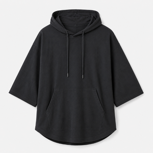 Haut unisexe en molleton numérique à logo personnalisé, coupe ajustée, manches régulières, épaules tombantes, style streetwear, avec poche kangourou, collection automne BD - Product Image 2