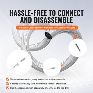 Kit de limpieza de conductos de secadora de 22 piezas y 30 pies, cepillos flexibles de nailon reforzado de 3 tamaños para limpiar conductos y atrapar pelusas - Product Image 3