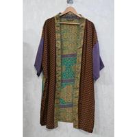 Robe Kimono Longue Vintage Grande Taille en Soie Respirante avec Patchwork, Style Bohème, Peignoir d'Automne, Faite à la Main et Tendance