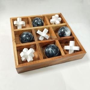 Jeu de Tic Tac Toe 3D en bois fait main, ensemble de plateau rustique, jeu de puzzle Tic Tac Toe en bois de qualité supérieure, jeu de table familial - Product Image 5