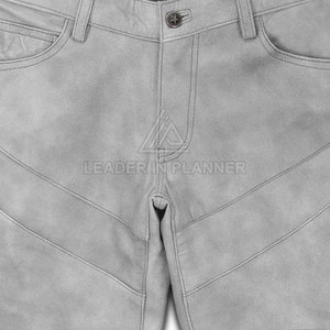 Pantalones de Cuero para Hombre de Alta Calidad, Transpirables y Ligeros, Diseño Personalizado con su Propio Logotipo, Pantalones de Cuero Lavado para Hombre - Product Image 5