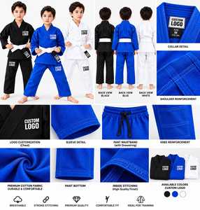 ชุดยูโดคาราเต้สำหรับเด็ก ผลิตจากโรงงานพรีเมียม สำหรับฝึกซ้อมบราซิลเลียนยิวยิตสู BJJ พร้อมรับสกรีนโลโก้ - Product Image 5
