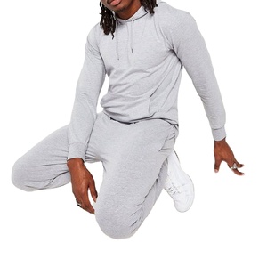 Men Hooded Tracksuit Set Solid Light Blue Full <b>Zip</b> <b>Sweatshirt</b> Jogger Pants Casual Streetwear Breathable 100% Cotton winter Wear - Product Image 5