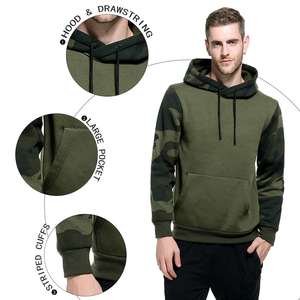 Sweat-shirt à capuche personnalisé pour homme, style sport et streetwear, grandes tailles, avec manches camouflage. - Product Image 3