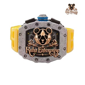 Reloj de Pulsera de Diamantes Moissanite de Diseño Único y Lujo para Hombre, Reloj de Joyería de Moda con Caja de Acero Inoxidable y Brazalete Ajustable - Product Image 1