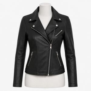 Chaqueta de Motociclista para Mujer PIHA SPORTS, de Cuero Vacuno Genuino, Manga Larga, Resistente al Viento, Forro de Algodón Transpirable, Estilo Vintage de Invierno - Product Image 1