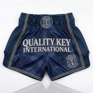Shorts de Muay Thai et de boxe en tissu satiné premium brillant avec empiècements latéraux contrastés - Product Image 6