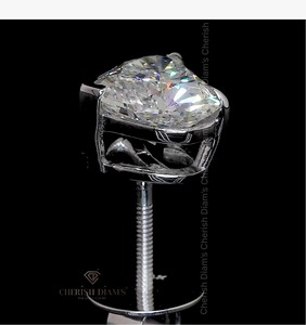 Élégantes boucles d'oreilles en forme de cœur avec diamants de laboratoire pour femmes, or blanc 18 carats, certifiées IGI, clarté VVS, 4,48 carats, HIPHOPSTAR - Product Image 2