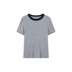 เสื้อยืดผู้หญิงคุณภาพสูง ทรงปกติ คอกลม ลายทาง แขนสามส่วน ระบายอากาศได้ดี ใส่ได้ทุกฤดู ผลิตจากผ้าสแปนเด็กซ์/คอตตอน - Product Image 1