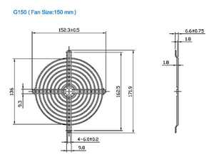 Protector de ventilador de malla de alambre de hierro G150 para ventilador de refrigeración de 150mm con garantía de 3 años - Product Image 3