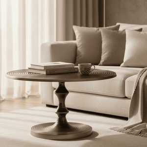 Mesa de Centro de Latón Contemporánea de Primera Calidad con Diseño en Espiral, Muebles Modernos para Sala de Estar, Mesa Decorativa - Product Image 3