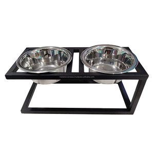 ชามใส่น้ำสำหรับสัตว์เลี้ยงสองชั้นแบบทำมือชามป้อนน้ำแบบพกพาเป็นมิตรกับสิ่งแวดล้อมพร้อมการออกแบบตกแต่งที่สวยงาม - Product Image 1