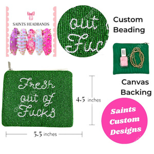 Handcrafted Beaded Animal Motif Zip Pouch Bag Women Designer Coin <b>Purse</b> <b>Small</b> Organizer Cosmetic Pouch Gift Supplier - Product Image 5