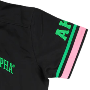 Camiseta Deportiva de Fútbol AKA para Mujer, Cuello en V, Bordado, Negra, Rosa, Verde, Manga Corta - Product Image 3