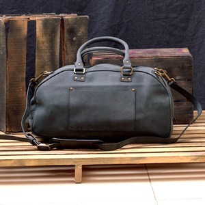 กระเป๋าหนังทรงดัฟเฟิล สไตล์เฮอริเทจ สำหรับเดินทางช่วงสุดสัปดาห์ เหมาะสำหรับผู้ชายและผู้หญิง ความจุขนาดใหญ่ ทนทาน ปิดด้วยซิป พกพาสะดวก รุ่น LDB-0313 - Product Image 3