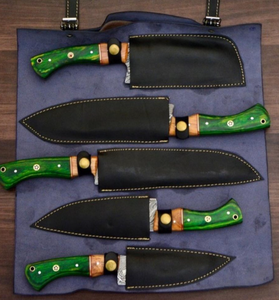 Juego de Cuchillos de Cocina LEGACY BLADES de 5 Piezas, Acero de Damasco, Mangos de Madera, Diseño Ambidiestro, Hojas de 67 Capas, Hoja Personalizable - Product Image 6