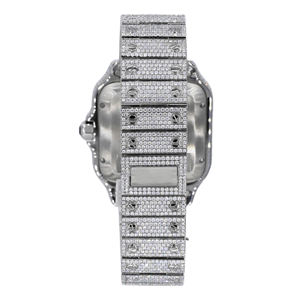 <b>Iced</b> <b>Out</b> Moissanite 20mm Band Glass Dial Hip Hop Premium Finish Stainless Steel Quartz Men <b>Watch</b> - Product Image 4