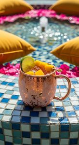 Copper cocktail mug collection orchid waterfall beverage <b>cups</b> <b>reusable</b> premium drink mugs durable finish - Product Image 3