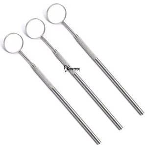 Miroir dentaire jetable en acier inoxydable argenté, ergonomique, manuel, anti-buée, instruments d'inspection dentaire - Product Image 1