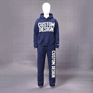 Conjuntos Deportivos de Invierno Unisex Personalizados, 100% Algodón, 350g, Ecológicos, Tallas Grandes, Transpirables, de Secado Rápido, Sudadera con Capucha Estilo Urbano - Product Image 1