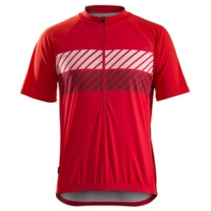 Maillot de Ciclismo Rojo de Manga Corta con Diseño de Rayas Diagonales y Paneles de Malla Transpirable para Bicicleta de Carretera - Product Image 3
