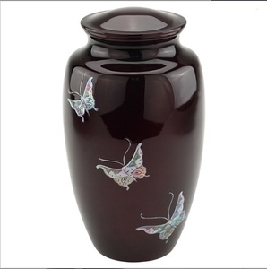 <b>Hot</b> selling Leather Texture Color Classic Aluminium Adult Cremation urn Human Ashes burial Adult cremation urn On Sale - Product Image 5