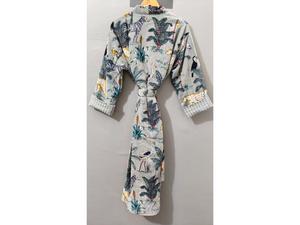 Luxury Velvet House Robe, velvet cotton Kimono Robe, Dressing Gown, wedding robe Bridesmaid winter bathrobe grey - Product Image 3