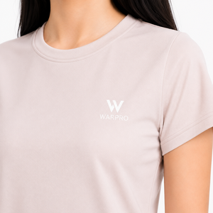 เสื้อยืดคอกลมแขนสั้นทรงเข้ารูปสีพื้นสำหรับผู้หญิง ผ้าฝ้ายเจอร์ซีย์ 100% สวมใส่สบายทุกฤดู - Product Image 4