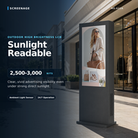 Kiosque numérique extérieur sur pied IP65 avec écran tactile LCD Android, option OEM, animation de texte pour centre commercial