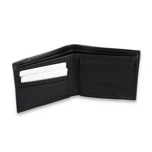 Short Bifold <b>Wallets</b> Embroidery Custom Logo High Quality <b>RFID</b> <b>Blocking</b> Luxury Genuine Leather OEM Slim Black Fashion Large - Product Image 5