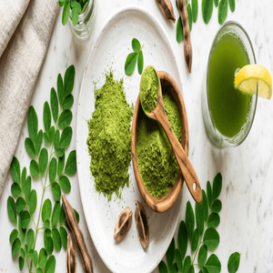 Poudre de feuilles de Moringa Oleifera biologique en vrac de qualité alimentaire, extrait à chaud de plantes, emballage personnalisé, capsules, thé, santé - Product Image 1