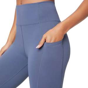 Leggings de sport sans couture pour femme, taille haute, imprimés, extensibles dans les quatre sens (Spandex/Nylon), avec poches, vente en gros OEM à bon prix - Product Image 2